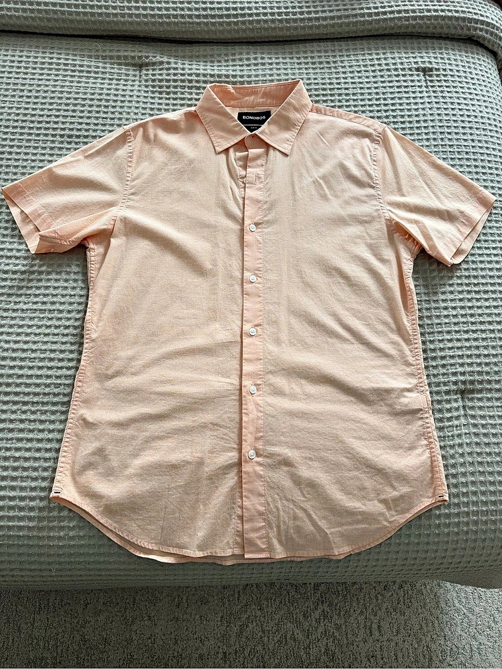 Bonobos Short Sleeve Button Down in Orange Size Medium